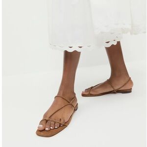 Loeffler Randall Eleanor Cacao Suede Strappy Sandals New!